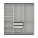 Ver imagem 4 de Guarda Roupa Casal 100% MDF 6 Portas 2 Gavetas Albert Cinza/Ônix