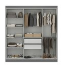 Ver imagem 5 de Guarda Roupa Casal 100% MDF 6 Portas 2 Gavetas Albert Cinza/Ônix
