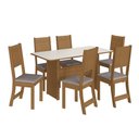 Ver imagem 2 de Conjunto Sala de Jantar Fidelitá Atenas 150cm com 6 Cadeiras Freijó/off-white Assento Linho