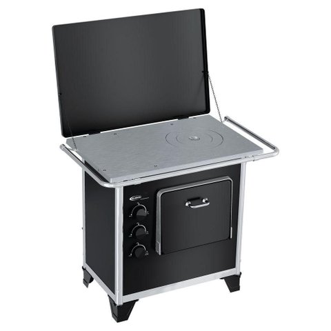 Fogão a Gás Modelo a Lenha Gabine Preto para Apartamento e Casa Clarice