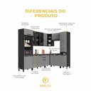 Ver imagem 4 de Cozinha Completa Modulada de Canto Mônaco 15 Portas 3 Gavetas MDP 469cm Chumbo Titânio Fidelita