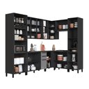 Ver imagem 2 de Cozinha Completa Modulada de Canto Mônaco 15 Portas 3 Gavetas MDP 469cm Chumbo Titânio Fidelita