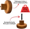 Ver imagem 4 de Cabideiro Caramelo de Parede em Madeira 3 Ganchos