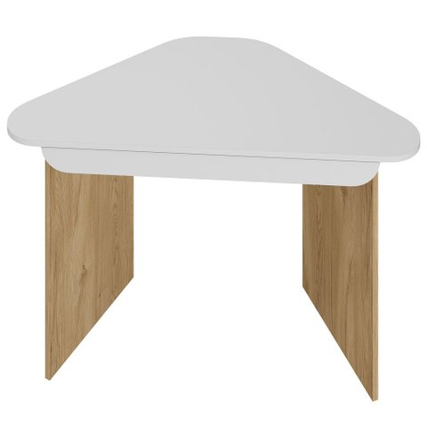 Mesa Escrivaninha de Canto Home Office Trinity A02 Olmo Branco - Lyam Decor
