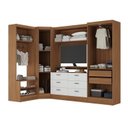 Ver imagem 3 de Quarto Completo Viena 5 Portas 6 Gavetas 4 Peças Espresso Móveis Marrom/Nogal/Branco