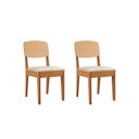 Ver imagem 1 de Cadeira Sala de Jantar Havana Premium Kit 2 Un Naturalle/suede Creme/pintura Tela - Rufato