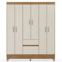 Ver imagem 5 de Guarda Roupa Casal 6 Portas 2 Gavetas Flash II D02 Amendola/Off White - Mpozenato