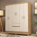 Ver imagem 2 de Guarda Roupa Casal 6 Portas 2 Gavetas Flash II D02 Amendola/Off White - Mpozenato