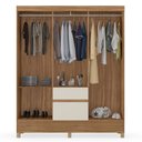Ver imagem 3 de Guarda Roupa Casal 6 Portas 2 Gavetas Flash II D02 Amendola/Off White - Mpozenato