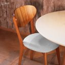 Ver imagem 5 de Kit 4 Cadeiras para Sala de Jantar Estofada em Linho- Madrid - Bouclé Cinza