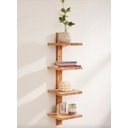 Ver imagem 1 de Estante Torre Suspensa com 4 Prateleira Decorativa/Gardem em Madeira 80 cm