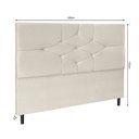 Ver imagem 2 de Cabeceira T Cross Bege Estofada para Cama Box Casal King Size 195cm Quarto Luxo
