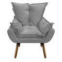 Ver imagem 2 de Kit 01 Poltrona e 01 Namoradeira Mariana Suede Grafite Slk Decor