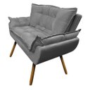 Ver imagem 4 de Kit 01 Poltrona e 01 Namoradeira Mariana Suede Grafite Slk Decor