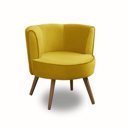 Kit 2 Poltronas Para Sala Decorativa Isa Suede Amarelo Adonai Estofados - 2