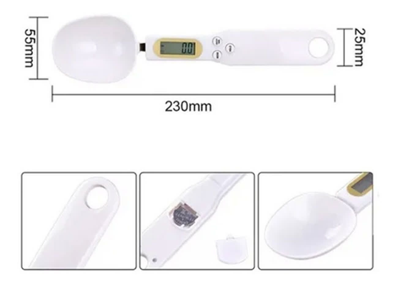Colher Balança de Alimentos Portátil Lcd Digital Pesar Comida Eletrônica Suplemento Cozinha Academia - 8