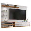Ver imagem 2 de Painel para Tv até 60 Polegadas com Led Sparta 1 Porta Off White/freijó Trend - Pnr Móveis