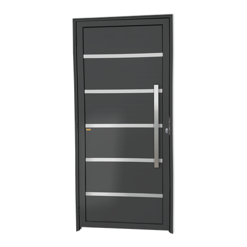 Porta Alumínio Lambril Premium c/Puxador D.Cinza 100 Brimak