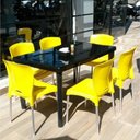 Ver imagem 7 de 4 Cadeiras Bistrô Plástico Pés Alumínio Forte Bar Sala Salão:Marrom