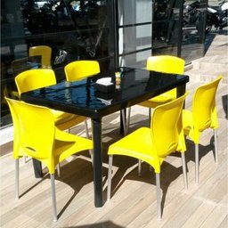 4 Cadeiras Bistrô Plástico Pés Alumínio Forte Bar Sala Salão:Marrom - 7