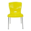 Ver imagem 2 de 4 Cadeiras Bistrô Plástico Pés Alumínio Forte Bar Sala Salão:Marrom