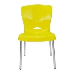 4 Cadeiras Bistrô Plástico Pés Alumínio Forte Bar Sala Salão:Marrom - 2