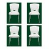 4 Cadeiras Bistrô Plástico Pés Alumínio Forte Bar Sala Salão:Marrom - 11