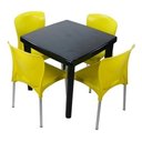 Ver mais imagens de 4 Cadeiras Bistrô Plástico Pés Alumínio Forte Bar Sala Salão:Marrom