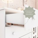 Ver imagem 7 de Conjunto Quarto Bebê Guarda Roupa Ariel 4 Portas Cômoda 4 Gavetas 1 Porta 100% MDF Branco/com Bétula