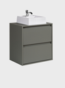 Ver imagem 7 de Gabinete para Banheiro com Cuba e Armario 60cm Mdf Verde Dubai - On Móveis