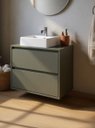 Ver imagem 2 de Gabinete para Banheiro com Cuba e Armario 60cm Mdf Verde Dubai - On Móveis