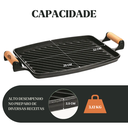 Ver imagem 4 de Chapa Grill Retangular Ferro 33x25x5,5cm Alça Madeira – Panela Mineira