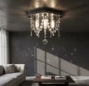 Ver imagem 1 de Lustre de Cristal Acrílico Base Inox 23x23 e 20 Cm de Altura