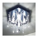 Ver imagem 4 de Lustre de Cristal Acrílico Base Inox 23x23 e 20 Cm de Altura