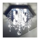 Ver imagem 3 de Lustre de Cristal Acrílico Base Inox 23x23 e 20 Cm de Altura