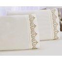 Ver imagem 2 de Jogo lençol quarto casal Queen bordado 3peças Palha caqui