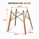 Ver imagem 3 de Mesa de Sala e Jantar Eames Tampo 70cm Redondo Preto com Base de Madeira Eames Eiffel