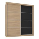 Ver imagem 2 de Guarda-roupas Casal 2 Portas de Correr 4 Gavetas Dallas Multimóveis Mp4271 Madeirado/preto