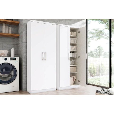 Armário Multiuso Lavanderia Margarida c/ 2 Portas Branco - Henn