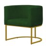 Kit 08 Poltrona Cadeira Ferro Dourado Veludo Verde Musgo - 2