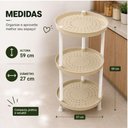 Ver mais imagens de Prateleira Redonda 3 Andares Estante Multiuso Nicho Organizadora Fruteira Chao Plastica Cozinha Lava