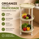 Ver imagem 3 de Prateleira Redonda 3 Andares Estante Multiuso Nicho Organizadora Fruteira Chao Plastica Cozinha Lava