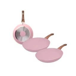 Jogo com 3 Frigideiras Sahara Rosa Revestimento Cerâmico Casambiente - 1