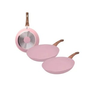 Jogo com 3 Frigideiras Sahara Rosa Revestimento Cerâmico Casambiente