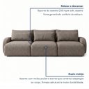 Ver imagem 6 de Sofá Cama Modular Orgânico Retrátil 4 Lugares 270cm Base Madeira Maciça Oxford