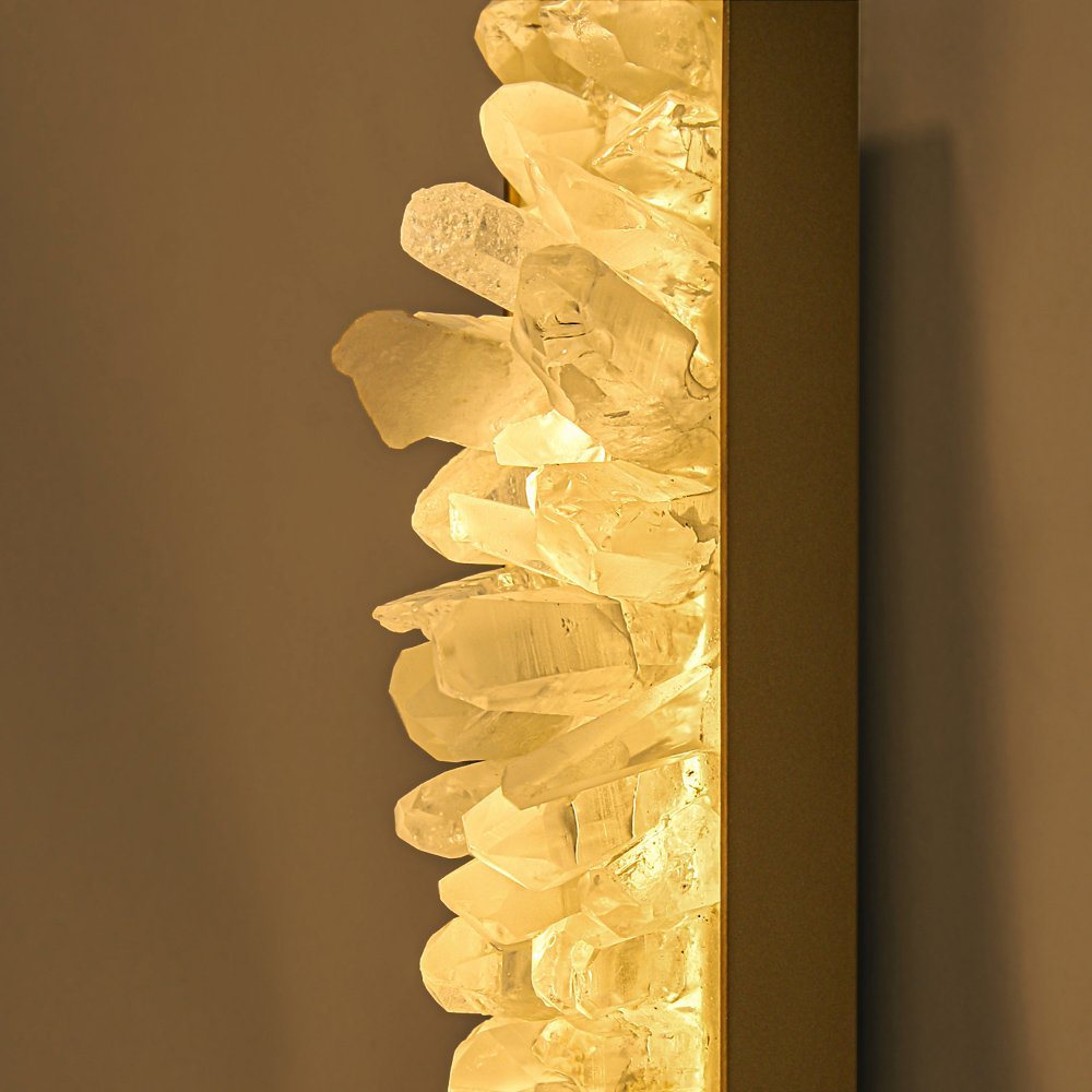 Arandela Led Cristal de Rocha Quartzo 50cm Dourado Ar2220 - 4