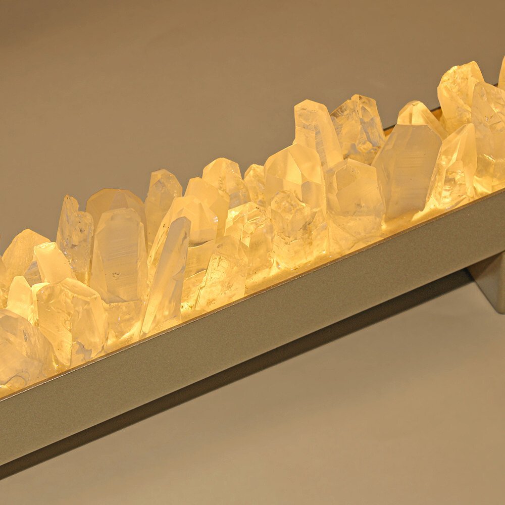 Arandela Led Cristal de Rocha Quartzo 50cm Dourado Ar2220 - 3
