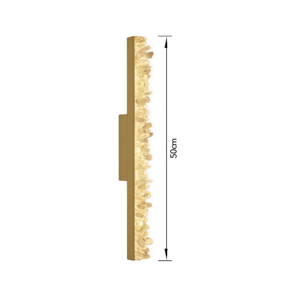 Arandela Led Cristal de Rocha Quartzo 50cm Dourado Ar2220 - 5