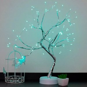 Luminária Abajur Decor Quarto Sala Arvore Irlanda 108 Led - Verde-limão - 110V/220V
