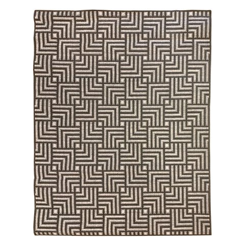 Tapete Sala Moderno Geometrico Tabuleiro 150X200 Cm Chumbo